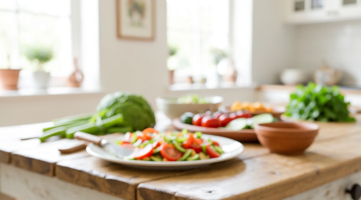 Healthy Mediterranean meal preparation